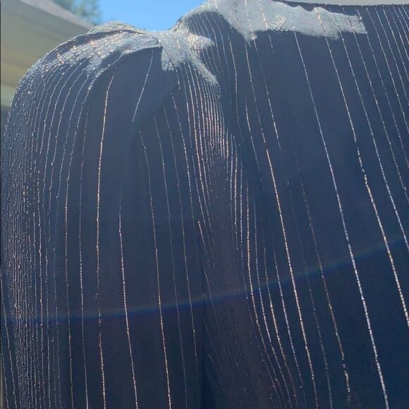 VGT long sleeve metallic gold midi dress. Size medium - Picture 10 of 16